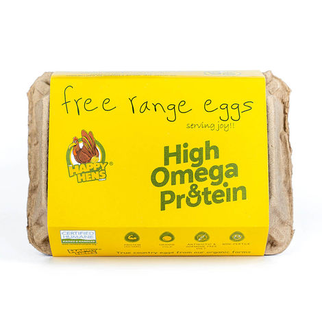 HAPPY HENS Free Range Omega-3 Enriched Eggs