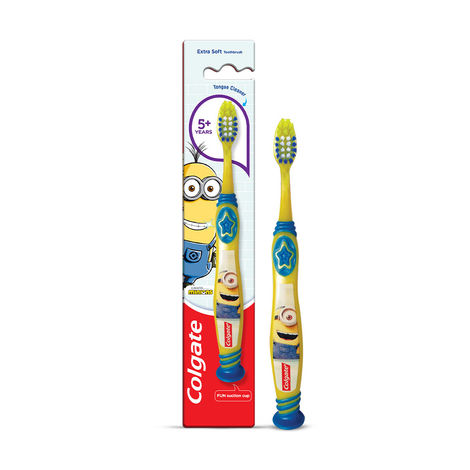 Colgate Kids 5+ years Minion Toothbrush Extra Soft with Tongue Cleaner