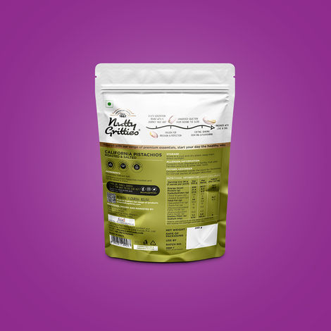 Nutty Gritties Roasted Pistachios - Lightly Salted, Non-Fried, Zero-Oil