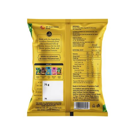 Too Yumm Classic Salted Banana Chips | Made with Nendran bananas | No Palm Oil | 100% Veg