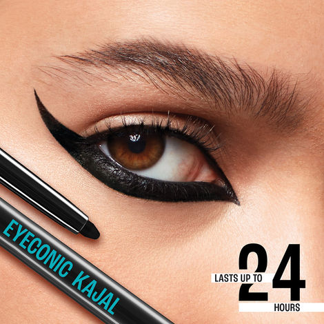 Lakme 9 to 5 Eyeconic Kajal, Smudgeproof, Waterproof, lasts upto 24 Hrs, Black