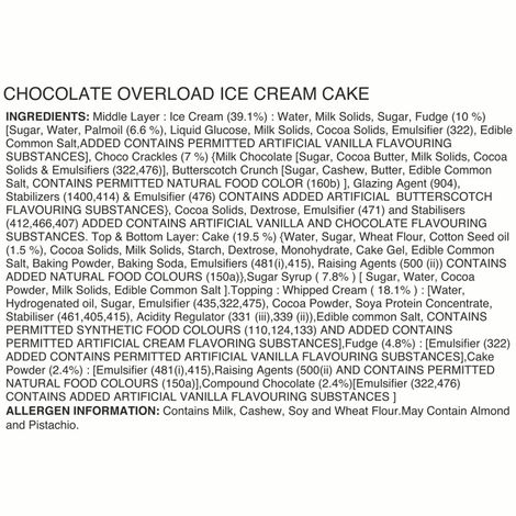 Vadilal Chocolate Overload Ice Cream Cake