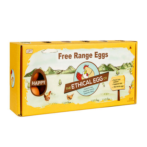 The Ethical Eggs Co. Free Range Eggs, 12 Pieces - Free to roam outdoors, Veg Feed, Non-fertile