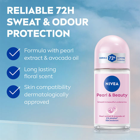 Nivea Deo Roll On Pearl beauty Underarms 72h protection