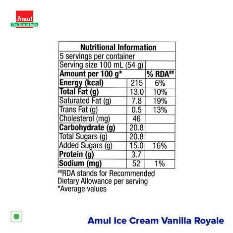 Amul Vanilla Icecream Tub