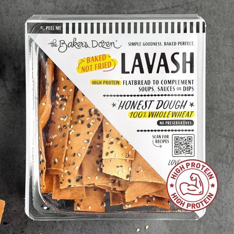 The Baker's Dozen Zero Maida Lavash Baked Snack No Palm Oil No preservatives 100% Wholewheat