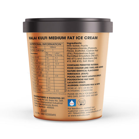 Noto Malai Kulfi Ice Cream Tub