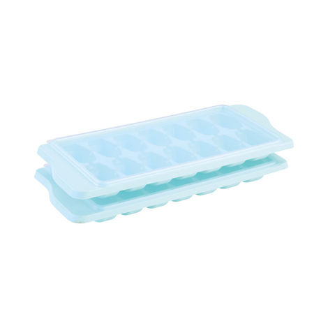 Icy Ice Cube Tray With Lid (Set Of 2) (Colour May Vary)