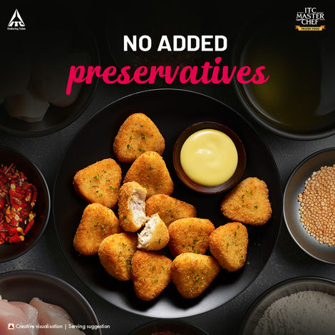 ITC Master Chef Crunchy Chicken Nuggets | Source of Protein | No Added Preservatives | 55 pieces