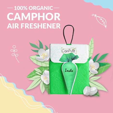 Campure Jasmine Insta Cone Camphor Air, Car, Room Freshener