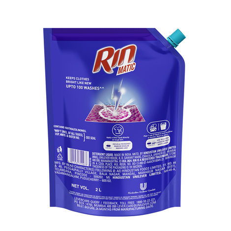 Rin Matic Top Load Detergent Liquid | Pouch
