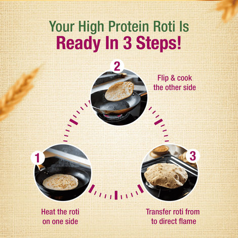 Protein Chef 10 Grains Protein Roti | Non Frozen Fresh Whole Wheat | Ready to Cook Chapati