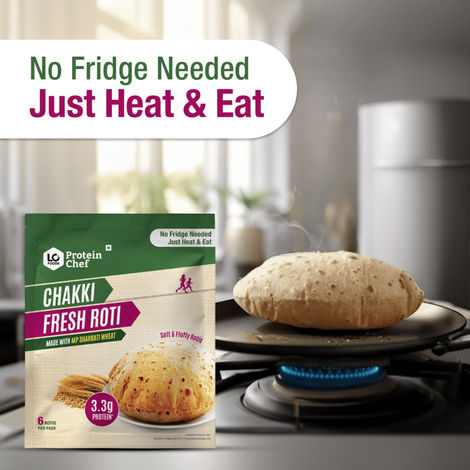 Protein Chef Whole Wheat Roti | Non Frozen | Fresh | MP Sharbati Atta | Ready to Cook Chapati