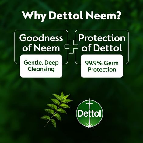 Dettol Neem Bathing Soap Bar with Pure Neem Oil | Buy 3 Get 1 Free