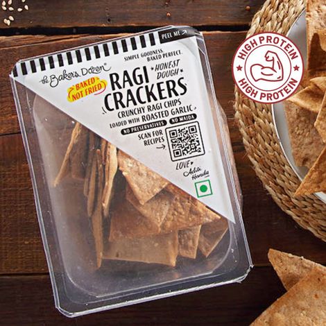 The Baker's Dozen Zero Maida Ragi Crackers Baked Millet Snack