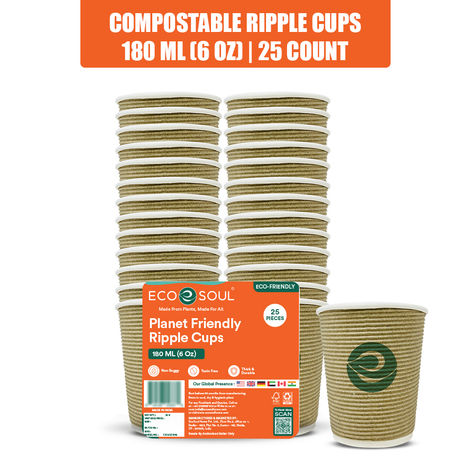 ECO SOUL 180 ml | 25 Count | Disposable Cup - Glass