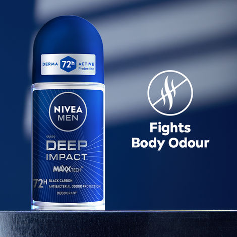 NIVEA MEN Deep Impact MaxxTech 72h Deodorant Roll-on - For MEN