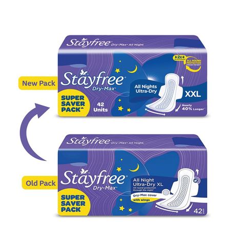 Stayfree Ultra Dry Max Sanitary Pads | XXL | 42 pcs