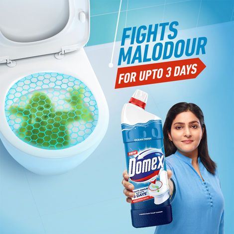 Domex Ocean Fresh Toilet Cleaner | Fights Odour for Upto 3 Days