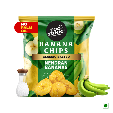 Too Yumm Classic Salted Banana Chips | Made with Nendran bananas | No Palm Oil | 100% Veg