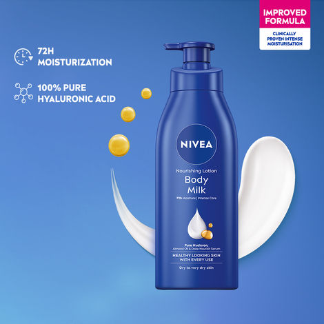 NIVEA Nourishing Body Lotion Body Milk|48 H Moisturization|2X Almond Oil|For Very Dry Skin