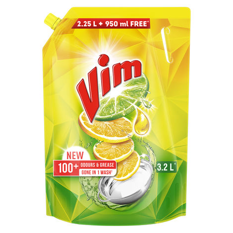 Vim Dishwash Liquid | Removes 100+ Odours & Grease In 1 Wash