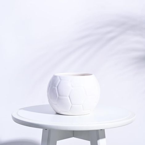 Uagoo Football Ceramic Pot (White)