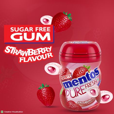 Mentos Pure Fresh Sugarfree Strawberry Chewing Gum Bottle