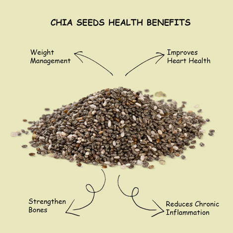 Heka Bites Raw Chia Seeds 100% Premium Seeds Weight Loss Source of Omega -3 & Calcium