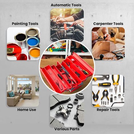 Cheston 5 Compartment Hand Tool Box for Organizing your Tools | 40x20x20cm