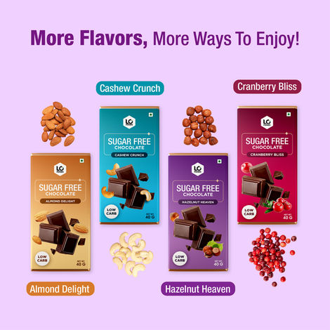 Lo Foods Dark Chocolate Bar Hazelnut Premium Sugar Free Chocolate Rich Healthy Chocolates