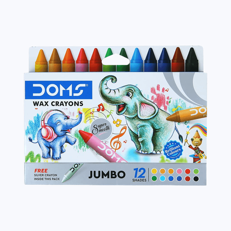 Doms Jumbo Wax Crayons 12 Shades