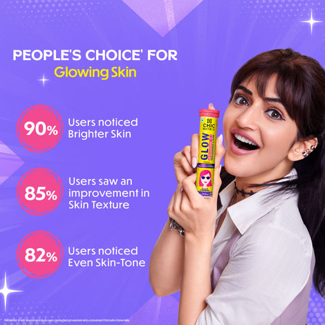 Chicnutrix Glow Japanese Glutathione & Vit. C for Brighter Skin| Strawberry-Lemon flavour