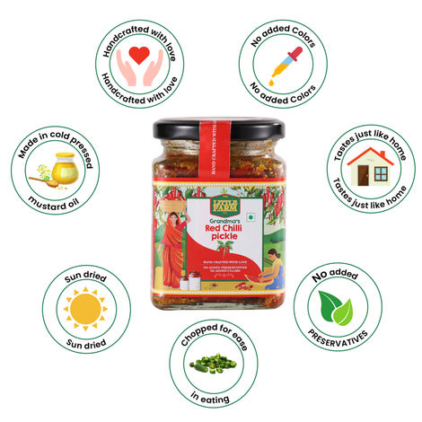 The Little Farm Co. Red Chilli Pickle Achaar | No Added Preservatives