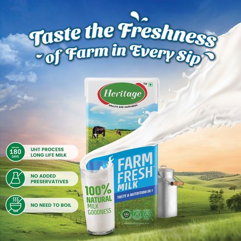 Heritage Farm Fresh Toned Tetra pack Milk