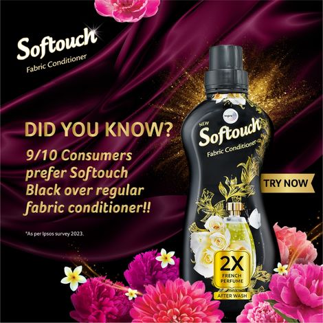 Softouch Rose and Jasmine 2X French Perfume After Wash Fabric Conditioner