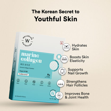 Wellbeing Nutrition Pure Korean Marine Collagen Supplements Unflavored 6 Sachets