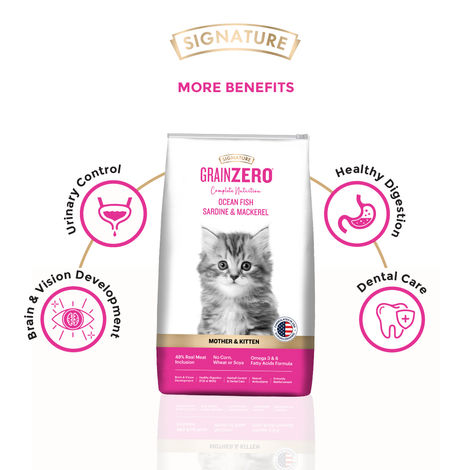Signature Grain Zero Kitten Dry Cat Food Free With Container