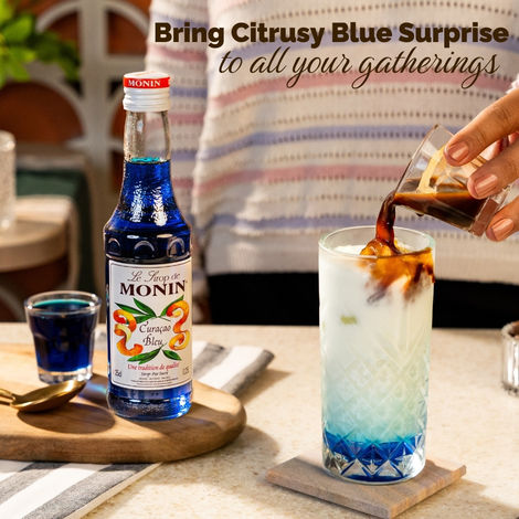 Monin Bleu Curacao Syrup for Cocktail |Mocktails | Mixers
