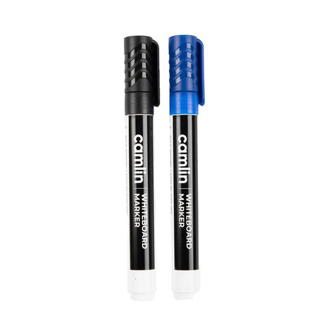 Camlin Whiteboard Marker - Pack Of 2 Assorted Colors (Black, Blue)