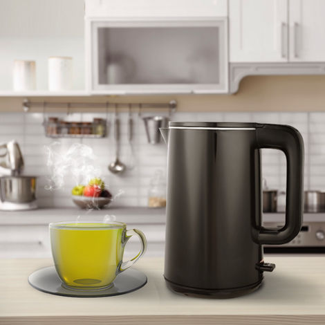 Sharp Electric Kettle 1.5 L EKJ-15DN-B | Glossy Black | Double Layered Stainless Steel Protection