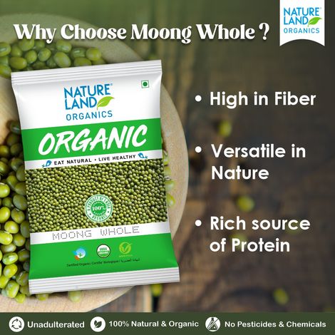 Natureland Organics Green Moong Dal Whole