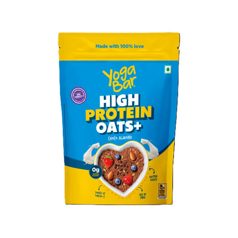 Yoga Bar Super High Protein Oats,Choco Almond,Whey and Probiotics,High Fiber,Dark Chocolate