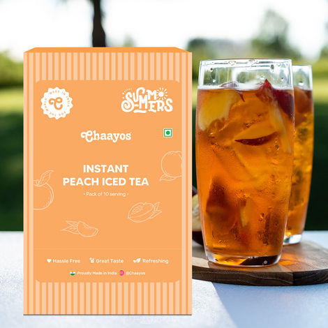 Chaayos Lemon Instant Tea Premix - Refreshing Welcome Drink (10pc) & Chaayos Peach Instant Tea Premix - Refreshing Welcome Drink (1pc) Combo