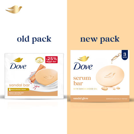 Dove Sandalwood Bar For Glowing Skin With Natural Origin Sandalwood & Saffron