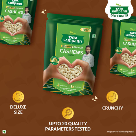 Tata Sampann 100% Pure Premium Cashews/Kaju Whole