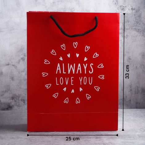 Archies Always Love You Paper Gift Bag Medium | Red