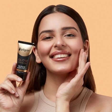 Pilgrim Glow Primer Lightweight Gel Based with Vit C+E Infused, for Matte Finish & Blurs Pores