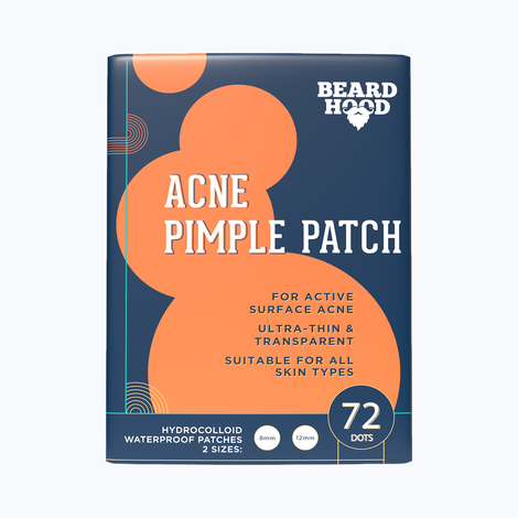 Beardhood Acne Pimple Relief Patches For Active Surface Acne, Hydrocolloid, Invisible & Waterproof