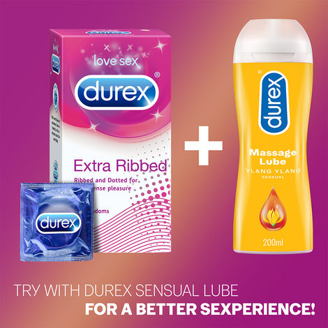 Durex Extra Ribbed Condom - Dotted & Ribbed Condoms